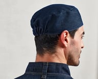 Miniatyrbilde 2 av Black Denim Premier Chefs Skull Cap