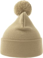 Miniatyrbilde 2 av Beige Atlantis Wind-S Pompom RPET Lue med Dusk