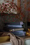 Miniatyrbilde 3 av Petunia Pink/White Lexington Original Striped Kjemmet Bomull Håndkle