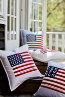 Miniatyrbilde 1 av Beige/White Lexington Logo Art & Crafts Bomull Pynteputetrekk