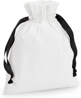 Miniatyrbilde 1 av Soft White/Black Westford Mill 140 g/m2 Bomull Gaveposer med Snøring