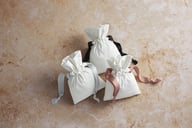 Miniatyrbilde 8 av Soft White/Black Westford Mill 140 g/m2 Bomull Gaveposer med Snøring