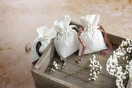 Miniatyrbilde 9 av Soft White/Black Westford Mill 140 g/m2 Bomull Gaveposer med Snøring