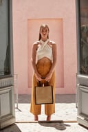 Miniatyrbilde 1 av Black/Black Westford Mill Natural Starched Midi Tote Jute 14L Handlenett