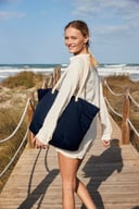 Miniatyrbilde 1 av French Navy Westford Mill Nautical Beach 407 g/m2 Canvas 22L Strandveske