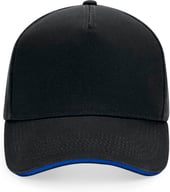 Miniatyrbilde 2 av Black/Bright Royal Beechfield Ultimate 5 Panel Cap- Sandwich