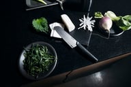 Miniatyrbilde 1 av Sort Fiskars Taiten Santoku Kniv 16 cm