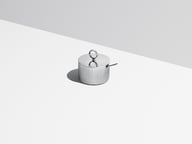 Miniatyrbilde 1 av Blankpolert Stål Georg Jensen Bernadotte Sukkerskål med Skje