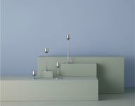 Miniatyrbilde 3 av Blankt stål Gense Dorotea 2 stk Lysestaker