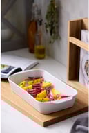 Miniatyrbilde 3 av Hvit Pillivuyt Plissé Fat dypt 4,7 liter