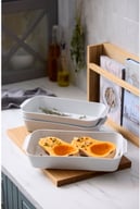 Miniatyrbilde 1 av Hvit Pillivuyt Plissé Fatsett dypt sett med 2 stk 4 liter