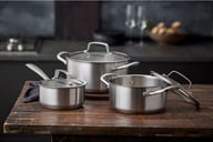 Miniatyrbilde 1 av Stål Pillivuyt Gourmet Roya Resirkulert Stål 6 deler Grytesett