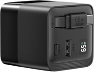 Miniatyrbilde 4 av Svart Urban Vitamin Mendocino 65W GaN-lader med Uttrekkbar  Ladekabel