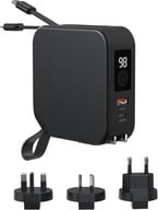 Miniatyrbilde 3 av Svart Urban Vitamin Saratoga 10.000 mAh 5-i-1 Universell Reiselader med 20W PD og 15 W Magnetisk Trådløs Powerbank