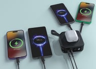 Miniatyrbilde 10 av Svart Urban Vitamin Saratoga 10.000 mAh 5-i-1 Universell Reiselader med 20W PD og 15 W Magnetisk Trådløs Powerbank