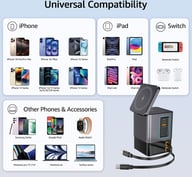 Miniatyrbilde 4 av Grå Urban Vitamin Sacramento 105 W Ladestasjon med Uttrekkbar Ledning