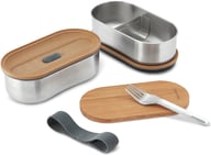 Miniatyrbilde 2 av Grå Black + Blum Rustfritt Stål Tolags Matboks med Gaffel