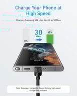 Miniatyrbilde 3 av Grå Anker Flettet Nylon USB-C til USB-C 60W Ladekabel