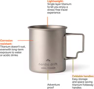 Miniatyrbilde 1 av Sølvfarget Nordic Drift Trail Ultra Light Titanium 450ml Krus