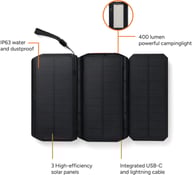 Miniatyrbilde 1 av Svart Nordic Drift Titan 10.000mAh solar powerbank med 3 paneler