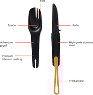 Miniatyrbilde 1 av Svart Nordic Drift Trail 4-i-1 utendørsbestikk