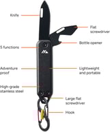 Miniatyrbilde 1 av Svart Nordic Drift Adventure nøkkelringverktøy