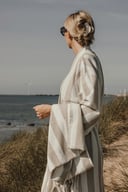 Miniatyrbilde 5 av Beige Vinga Ornos GRS Resirkulert Bomull og Polyester Hamam L/XL Badekåpe