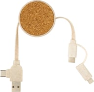 Miniatyrbilde 2 av Khaki XD Collection Kork og Hvetehalm 6-i-1 Uttrekkbar  Ladekabel