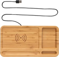 Miniatyrbilde 1 av Brun XD Collection Bambus Skrivebordsorganisator med 5W Ladeplate