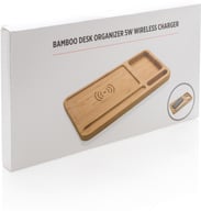 Miniatyrbilde 3 av Brun XD Collection Bambus Skrivebordsorganisator med 5W Ladeplate