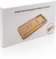 Miniatyrbilde 5 av Brun XD Collection Bambus Skrivebordsorganisator med 5W Ladeplate