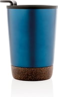 Miniatyrbilde 3 av Blå XD Collection 300 ml GRS Resirkulert Stål og PP Termokopp med Kork