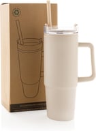 Miniatyrbilde 6 av Beige XD Collection Tana 900 ml RCS Resirkulert Plast Termokopp med Håndtak