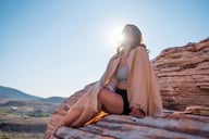 Miniatyrbilde 5 av Brun Ukiyo Keiko AWARE Hammam Håndkle