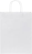 Miniatyrbilde 1 av Hvit Papirpose Medium (25 x 11 x 32 cm) 80 g/m2 Kraftpapir med Vridde Håndtak