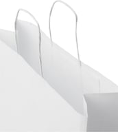 Miniatyrbilde 4 av Hvit Papirpose Stor (32 x 12 x 40 cm) 80-90 g/m2 Kraftpapir med Vridde Håndtak