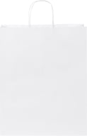 Miniatyrbilde 1 av Hvit Papirpose Stor (32 x 12 x 40 cm) 80-90 g/m2 Kraftpapir med Vridde Håndtak