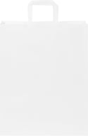 Miniatyrbilde 2 av Hvit Papirpose Stor (32 x 12 x 40 cm) 80-90 g/m2 Kraftpapir med Flate Håndtak