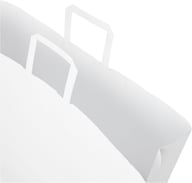 Miniatyrbilde 3 av Hvit Papirpose XXL (49,5 x 14 x 44 cm) 90-100 g/m2 Kraftpapir med Flate Håndtak