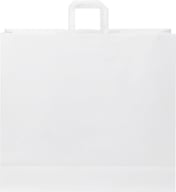 Miniatyrbilde 1 av Hvit Papirpose XXL (49,5 x 14 x 44 cm) 90-100 g/m2 Kraftpapir med Flate Håndtak