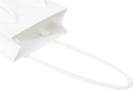 Miniatyrbilde 7 av Hvit Papirpose Liten (9,5 x 4 x 17 cm) Håndlaget 170 g/m2 Laminert Papir med Plasthåndtak