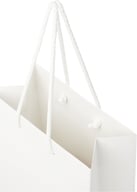 Miniatyrbilde 6 av Hvit Papirpose Medium (18 x 9 x 23 cm) Håndlaget 170 g/m2 Laminert Papir med Plasthåndtak