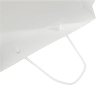Miniatyrbilde 7 av Hvit Papirpose XL (31 x 12 x 41 cm) Håndlaget 170 g/m2 Laminert Papir med Plasthåndtak