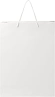 Miniatyrbilde 1 av Hvit Papirpose XL (31 x 12 x 41 cm) Håndlaget 170 g/m2 Laminert Papir med Plasthåndtak