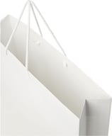 Miniatyrbilde 6 av Hvit Papirpose XXL (45 x 10 x 35 cm) Håndlaget 170 g/m2 Laminert Papir med Plasthåndtak