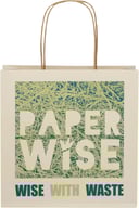 Miniatyrbilde 2 av Offwhite Papirpose Liten (24 x 9 x 24 cm) 150 g/m2 fra Landbruksavfall med Vridde Håndtak
