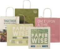 Miniatyrbilde 5 av Offwhite Papirpose Medium (24 x 9 x 32 cm) 150 g/m2 fra Landbruksavfall med Vridde Håndtak