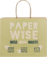 Miniatyrbilde 2 av Offwhite Papirpose Stor (31 x 12 x 25 cm) 150 g/m2 fra Landbruksavfall med Vridde Håndtak