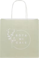 Miniatyrbilde 2 av Hvit Papirpose Liten (24 x 9 x 24 cm) 120 g/m2 Kraftpapir med Vridde Håndtak