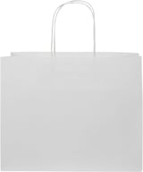 Miniatyrbilde 1 av Hvit Papirpose Stor (31 x 12 x 25 cm) 120 g/m2 Kraftpapir med Vridde Håndtak